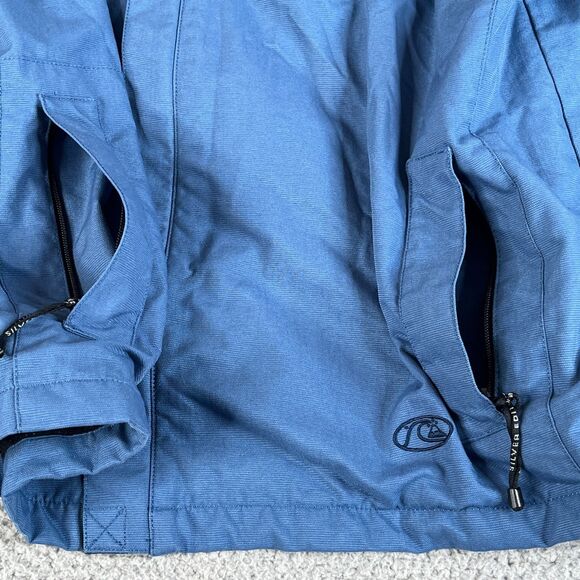 VTG Quiksilver Hoodie Jacket Men XL Blue Zip Up Lined Cinch Cords Surf Skate Y2K - Picture 2 of 12